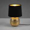 Tischleuchte Sophia mit Keramikfuß, schwarz/gold