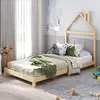 Idimex Einzelbett LIZ in Haus-Optik, 90 x 190 cm, natur   Kinderbett a...
