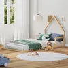 Idimex Bodenbett ELOA mit Hausdach 90x200 cm natur Kiefer massiv, Mont...