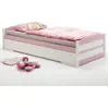 Ausziehbett LORENA weiß/rosa 90x200 cm Bett mit Stauraum Tagesbett