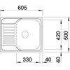 BLANCO TIPO 45 S Mini, Aufsatzwanne, Rechteckig, Edelstahl, Edelstahl,...
