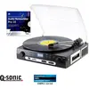 Q-Sonic UPL-855.MP3 (Vollautomatisch), Plattenspieler, Schwarz