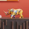 KARE Deko-Figur Colored Rhino, Polyresin, bunt bedruckt