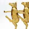 KARE Deko-Figur Dancing Cows, goldfarben, Polyresin, H 23 cm