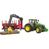Auto Spiele mit Forstanhänger Bruder John Deere 7R 350 TU