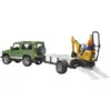 BRUDER Toy Fahrzeug-Set: Land Rover Defender mit Anhänger, JCB Bagger ...