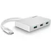 Lindy 43092 (USB-C, 4 Ports), Dockingstation + USB Hub, Grau