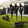 LED-Erdspießspot 3918035 12V 3er-Starterset, schwarz, Ø 5 cm