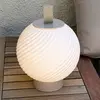 B.K.LICHT LED-Akku-Tischlampe Brilo unplugged Globe, beige/weiß IP44