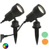 2er Set - LED-Erdspießleuchte Terra m. Farbfiltern