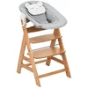 Hauck Hochstuhl Alpha Newborn Pre, Nature Grey, mit Newborn Aufsatz
