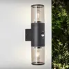 Außenwandleuchte Sergioro, zweiflammig mit Sensor