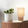 BRILLIANT Nature Tischlampe HERMON | Tischleuchte mit beigen Stoff-Sch...