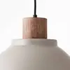Pendelleuchte Erena mit Holzdetail, taupe