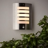 BRILLIANT silberne Außenwandleuchte TODD | IP44 Wandlampe mit einstell...