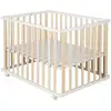 roba Spielzaun faltbar Baby 75x100 cm mit Rollen aus Holz   Zweifarbig...