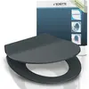 SCHÜTTE WC Sitz Duroplast SLIM ANTHRAZIT, Toilettendeckel mit Absenkau...