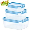 emsa Frischhaltedosen-Set 0,55/1,0/2,2 l transparent, blau