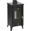 Kleiner Holzofen schmal 7,7 kW   Kaminofen mit Sichtscheibe, Schamotte...
