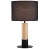 Tischlampe Carroll, holz hell/schwarz, Höhe 43 cm, Stoff