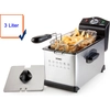 Domo DO514FR, Fritteuse, 3 l, 130 °C, 190 °C, Edelstahl, Drehregler