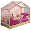 Vipack Hausbett Dallas Bed MH 90 x 200 Natur + Textilzelt Butterfly + ...