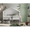 Vipack Hausbett mit Leiter, Liegefläche 90 x 200 cm, inkl. Rolllattenr...
