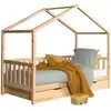Vipack Hausbett Dallas Bett MH 90 x 200 Natur + Ausziehbett