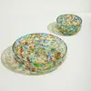 HÜBSCH Schale Confetti, 2er-Set, Glas, Ø 15 & 26 cm