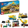 LEGO 60391 City Baufahrzeuge und Kran mit Abrissbirne, Spielzeug mit B...