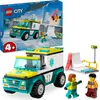 LEGO City Rettungswagen und Snowboarder, Krankenwagen-Spielset mit Spi...