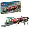 Bausatz Straßenbahn + Stadtzentrum Station Lego 54x28,2x7,85 cm
