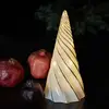 LED-Dekofigur Vilma, weiß/gold, Höhe 24 cm, Glas, Batterie
