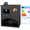 - Holzofen PRITY 1P34 10,1 kW mit Backofen & Metallplatte Kaminofen Li...