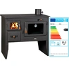 - Holzofen PRITY 2P41 15.2 kW mit Backofen & Metallplatte Kaminofen