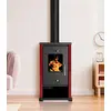 Prometey Kaminofen EKO Mini Holzofen 6,3 kW Bordeaux Stahl Ecodesign A...