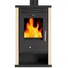 Prometey Kaminofen EKO 3 Holzofen 8,5 kW Elfenbein Stahl Ecodesign A+ ...