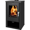 Holzofen Verso Theia - 9 kW | Schwarze Seitenplatten und modernes Desi...