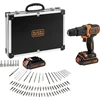 Black + Decker Akku-Schlagbohrschrauber 18 Volt,  80-tlg.-Set