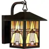Außenwandleuchte Inglenook, buntes Glas, H 27,8 cm