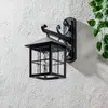 Außenwandleuchte Winchester BL19, schwarz/klar, IP43, Glas