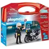 PLAYMOBIL Polizei Motorrad-Koffer, Polizist Figur, 13 Teile, Ab 4 Jahr...