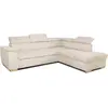 CASAPY DAYTONA Ecksofa beige Velours côtelé, reversibel für bis zu 5 P...