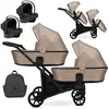 Kunert Brav Duo 3in1 Zwillingswagen - schwarzes Gestell - Farbe: Black...