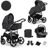 Kunert 3in1 MATA Babywagen Anthrazit/Graphit mit Tragetasche, Sportsit...