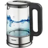 MS 1301 schwarzer Glaswasserkocher 1,7 L mit Temperaturregelung.