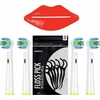 Oral-B Aufsteckbürsten 3D White 4 Stück mit Zahnpasta Squeezer Flosser