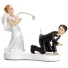 Partydeco Kuchen-Topper Figur Brautpaar Fischen Weiss/Schwarz (1 Stk.)