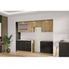Komplette Küche - MODENA - 260 cm - Artisan-Eiche und Mattschwarz