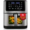 Lehmann XXL Heißluftfritteuse 8L mit Sichtfenster, 1800 W Airfryer mit...